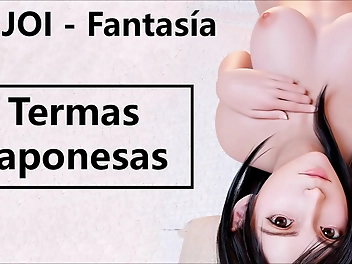 JOI Hentai Heaven: Japanese Hot Springs with Sultry Spanish Voiceover