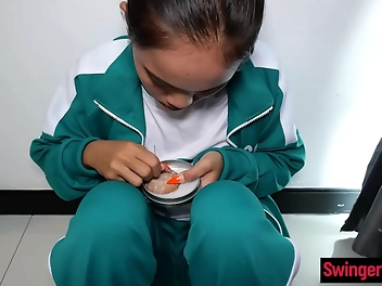 Luscious Thai Teen Loses Squid Game with Huge Ass on Display