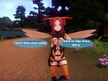 JAV Hentai Game: Monster Girl Island - Monthly Series with Lesbian Purple Slime Girl and Hornet Monster Girl